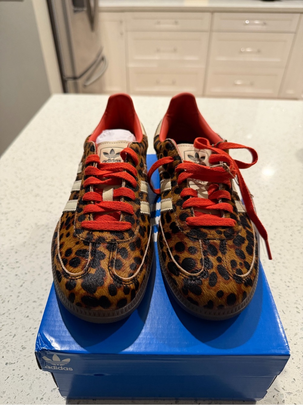 Adidas Samba Leopard Print Sneakers with Red Accents - Picture 3 of 5